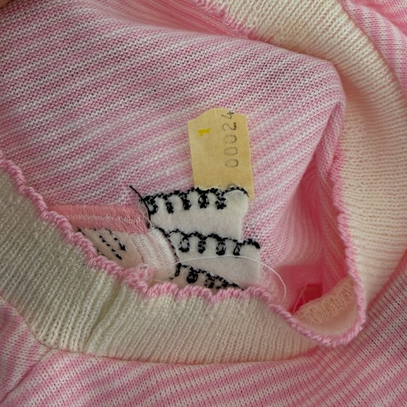 Vintage 80s 90s Health-Tex Little Girl Pink White Striped Dress, NWT, Girls 3T - Picture 5 of 8